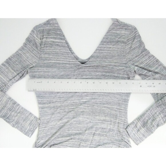 Banana RepublicSize Medium Gray Jersey Knit Long Sleeve Snitty LS Dress Ruched - Picture 7 of 9